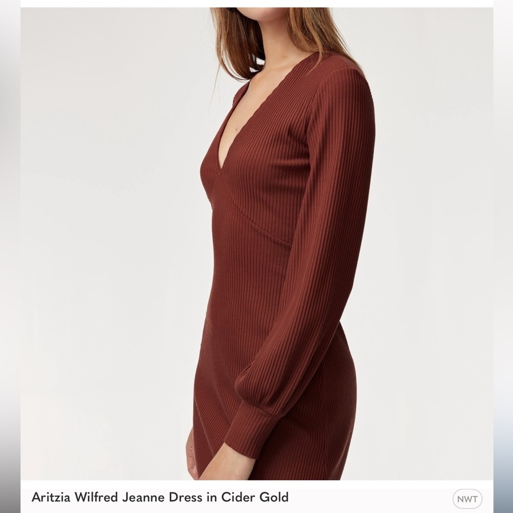 Aritzia Wilfred Jeanne dress in Cider Gold; size XS